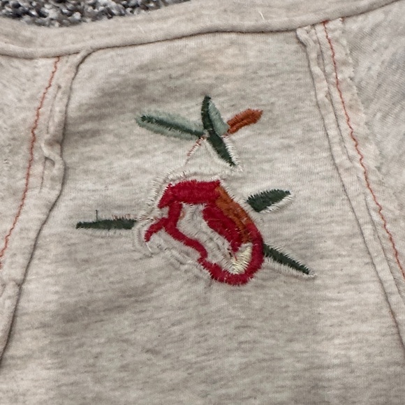 Sundance Cotton Beige Henley with Floral Embroidery - Picture 9 of 10